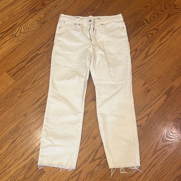 Re Imagined by J Crew Woman’s White Slim Boyfriend Jeans Size 30 - Picture 2 of 8